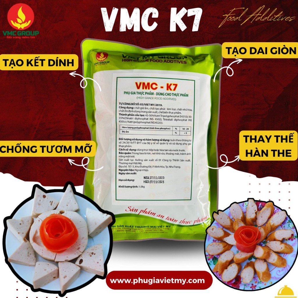 [VMC K7] - Tạo dai, thay thế hàn the, chống tươm mỡ