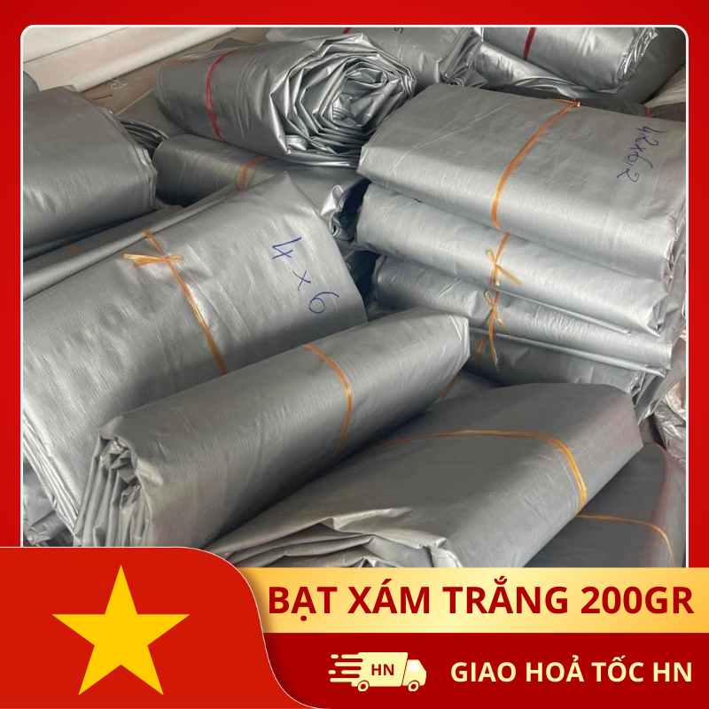 Bạt Trắng Bạc Che Nắng Che Mưa Định Lượng 200gr/m2