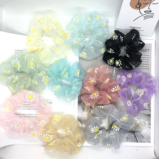 PKT442024 - Sỉ 10 chiếc dây buộc tóc mỏng co giãn hình hoa cúc thời trang Hàn Quốc