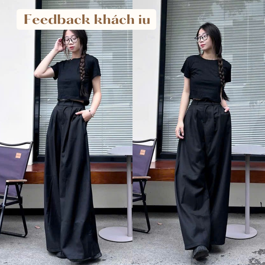 Quần ống rộng nữ LINA quần nữ cạp cao ống suông dài 105cm chất cotton cao cấp thoải mái đi biển, đi chơi - T10 | BigBuy360 - bigbuy360.vn