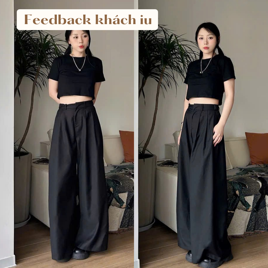 Quần ống rộng nữ LINA quần nữ cạp cao ống suông dài 105cm chất cotton cao cấp thoải mái đi biển, đi chơi - T10 | BigBuy360 - bigbuy360.vn