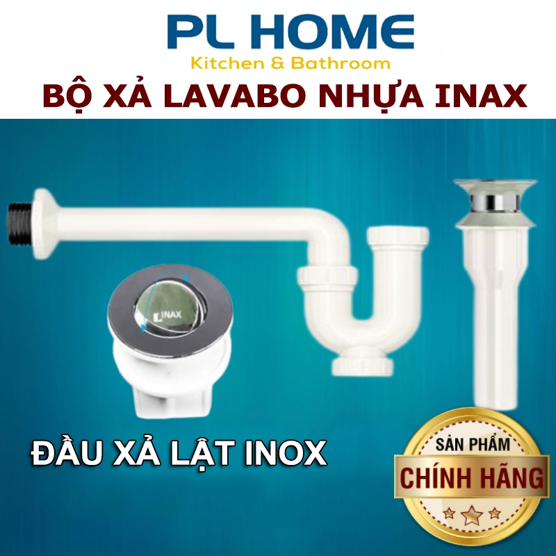 Bộ xi phông chậu rửa mặt, bộ xả lavabo Inax A-325PS co P nhựa nút xả lật inox