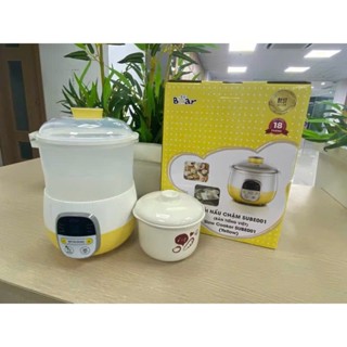 Nồi nấu cháo chậm Bear nấu cháo cho bé 0.8L kèm lồng hấp bản Tiếng Việt Bảo hành 18 tháng