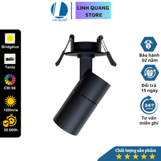 Đèn LED rọi ray âm trần spotlight chiếu điểm Linh Quang, CRI>98 thích hợp rọi tranh, hắt tường