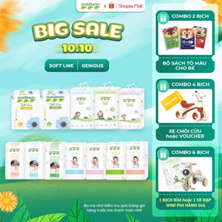 [Combo 6 + QUÀ TẶNG] Tã bỉm dán/quần HỮU CƠ NATEEN siêu thấm hút, êm mỏng,chống hăm hiệu quả đủ size