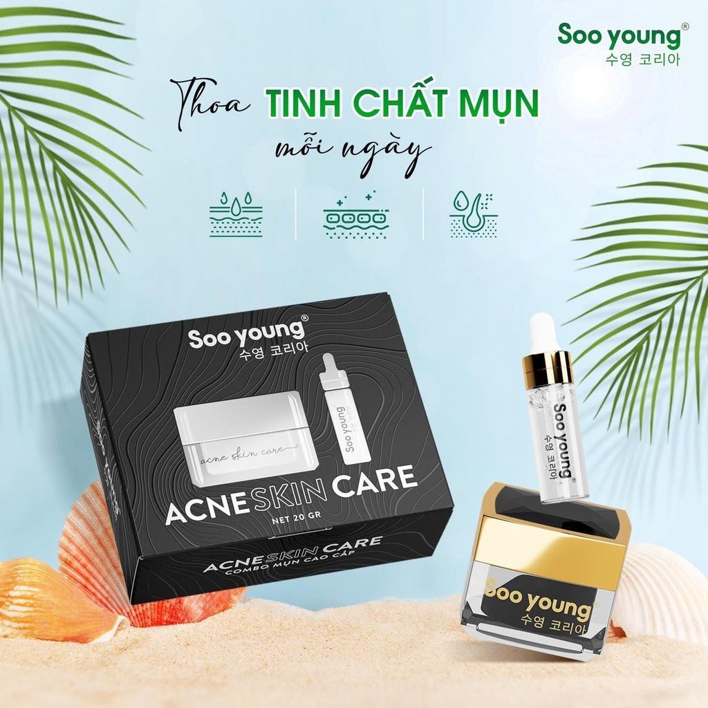Sữa Rửa Mặt Lục Tảo Soo Young + Combo Mụn Soo Young Chính Hãng