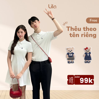 Váy Polo Nam Nữ LILA Thêu Tên Theo Yêu Cầu Set Đồ Đôi Basic Vải SmartCotton Cao Cấp Regular Quà Couple