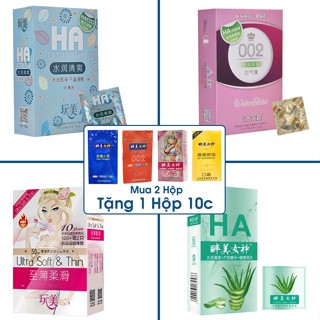 [Mua 2 tặng 1] Bao cao su nội địa Trung siêu mỏng nhiều gel bôi trơn Hộp 100 cái + tặng kèm hộp 10 cái