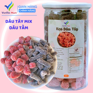  Kẹo Dâu Tây Mix Dâu Tằm Đặc Sản Đà Lạt Viettin Mart 500g 
