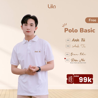 Áo Polo Nam Basic Ver2 LILA Thêu Tên Theo Yêu Cầu Vải Cotton CVC Cao Cấp Có Nhận Đóng Hộp Thiệp Làm Quà Tặng Cho Bạn Gái