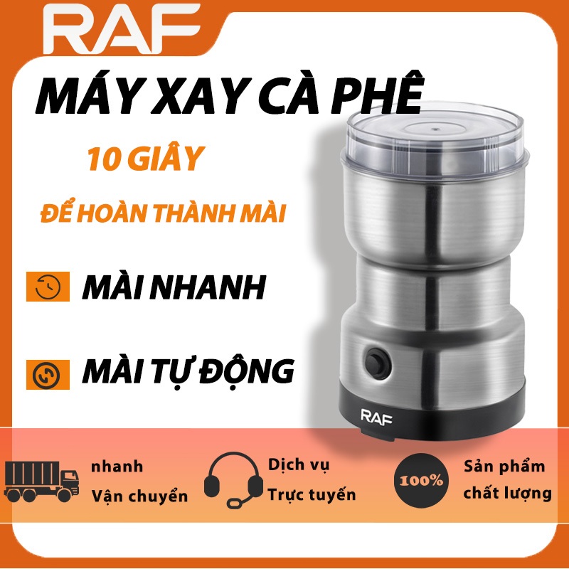 RAF Máy xay cà phê điện Máy xay cà phê bằng thép không gỉ Gia đình nhẹ Máy xay cà phê cầm tay