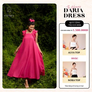 Đầm Maxi Nữ Chữ A Dáng Suông Dài Cổ Vuông Màu Hồng Cánh Sen Lypara | Daria Dress