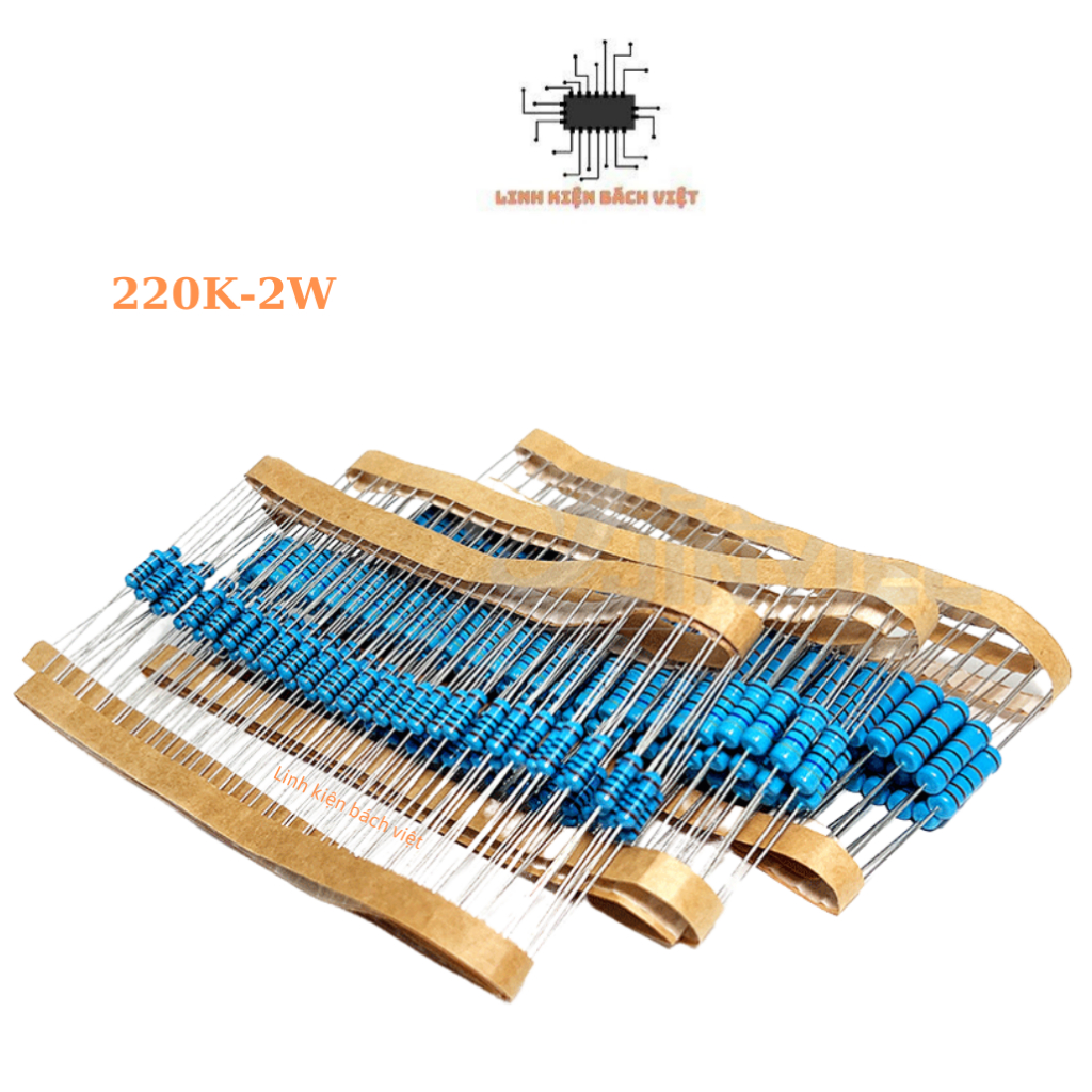 Điện trở vạch 2W 220K 1% chân đồng túi 10 con - linhkienbachviet