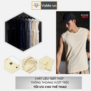 Áo ba lỗ nam thể thao tập gym thương hiệu Y2010 áo sát nách, tanktop thể thao thoáng khí  Beginner 03 23141 |YaMe|