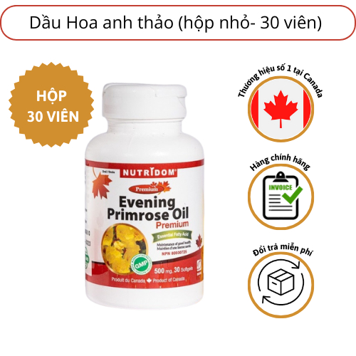 Tinh Dầu Hoa Anh Thảo David Health Evening Primrose Oil Lọ Nhỏ 30 Viên