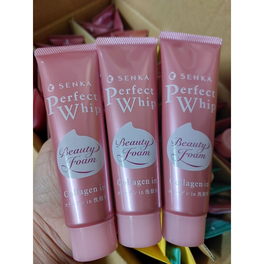 Sữa rửa mặt tạo bọt chiết xuất tơ tằm Senka Perfect Whip hàng tặng 50g