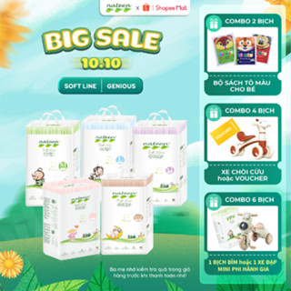 Tã/Bỉm QUẦN hữu cơ Nateen SOFTLINE cao cấp CHÂU ÂU mỏng nhẹ, khô thoáng đủ size Quần M60/L54/XL48/XXL42/XXXL36