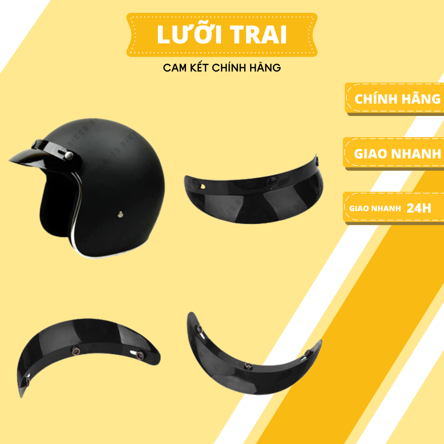 Lưỡi Trai Gắn Nón Bảo Hiểm Napoli 3/4, nón bảo hiểm 1/2