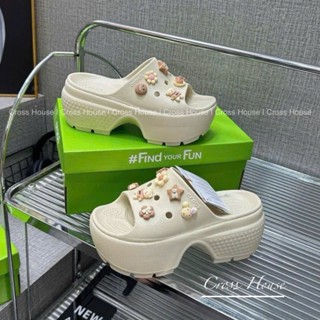 Cross Stomp Slide | Dép Cross Nữ Đế Cao - Tặng kèm sẵn Charm 3D