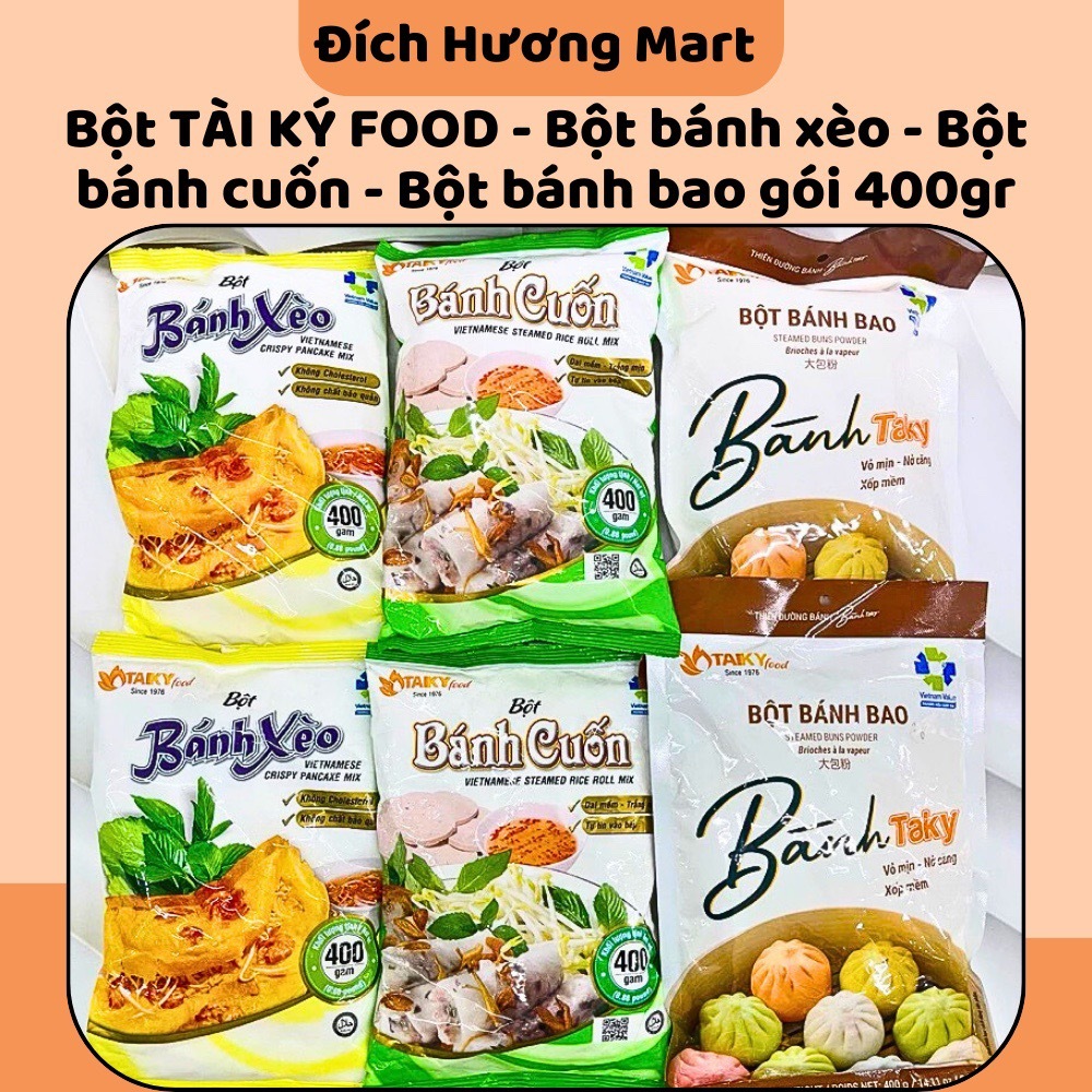 Bột TÀI KÝ FOOD - Bột bánh xèo - Bột bánh cuốn - Bột bánh bao - Bột Tài Ký Food gói 400gr