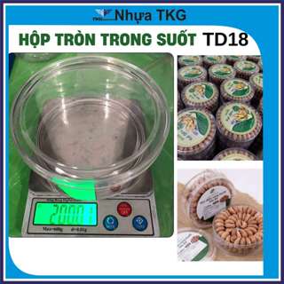 52 hộp nhựa tròn trong suốt xếp 2 hàng hạt điều 500g trọng lượng hộp 200g