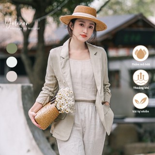  Áo vest blazer khoác nhẹ YOLINEN tay lỡ kiểu chun hàng 1 lớp cao cấp mùa xuân hè thu VEST05 