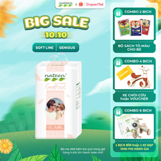 Tã Bỉm Dán Hữu Cơ Nateen GENIOUS Dòng Cải Tiến Cao Cấp Châu Âu Size L42 (8 - 11kg)