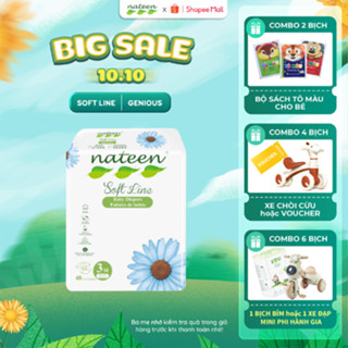 TÃ/BỈM DÁN hữu cơ NATEEN SOFTLINE Mềm Mại, Mỏng Và Thoáng Khí Size M48 (5 - 10kg )