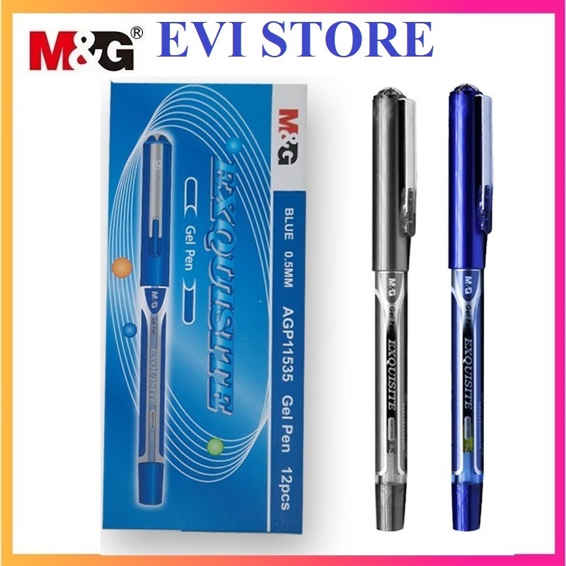 Set 5 bút gel nước M&G AGP11535 ngòi 0.5mm I Bút MG 11535 có ruột thay thế 6139