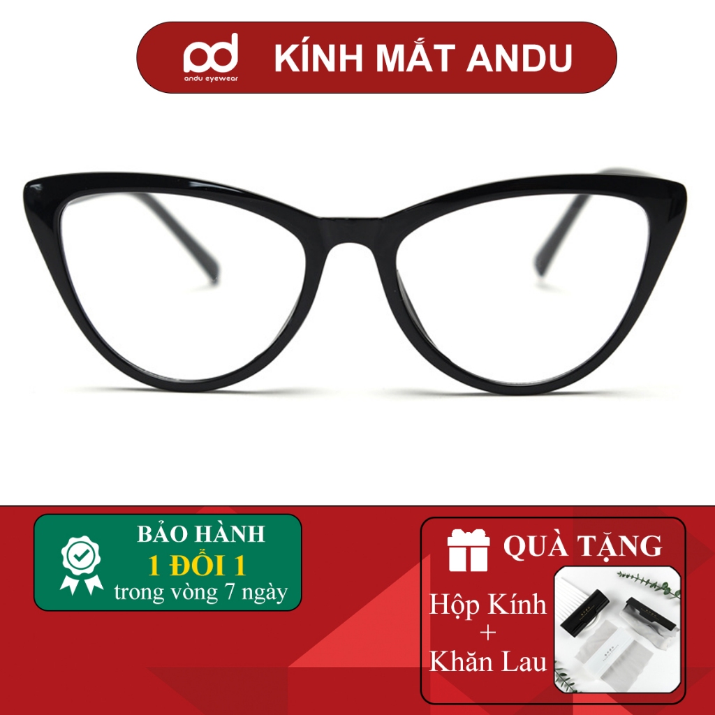 Gọng kính cận thời trang nữ ANDU EYEWEAR dáng mắt mèo chất liệu nhựa cao cấp - 72AD344
