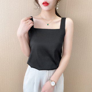 Áo lụa 2 dây cổ vuông mặc trong vest, blazer vải lụa latin cao cấp thoáng mát AO0008