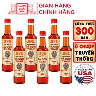 [TẶNG 1 NƯỚC TƯƠNG 125ML] THÙNG 6 CHAI Nước mắm nhỉ cá cơm than Làng Chài Xưa chai nhựa 525ml