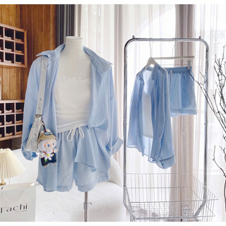 SET SƠ MI KẺ SỌC OVERSIZE + SHORT 2 MÀU