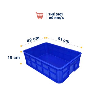 Thùng nhựa 19S sóng bít kích thước 61*42*19cm có nắp đậy cá trồng rau đựng dụng cụ