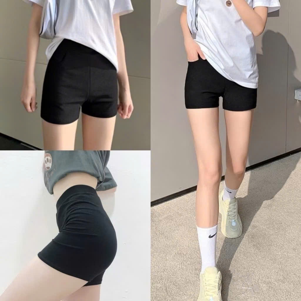 Quần Short Biker Nữ Dáng Ngắn Lưng Cao Tôn Dáng Chất Thun Dày Đẹp Co Giãn QS | BigBuy360 - bigbuy360.vn