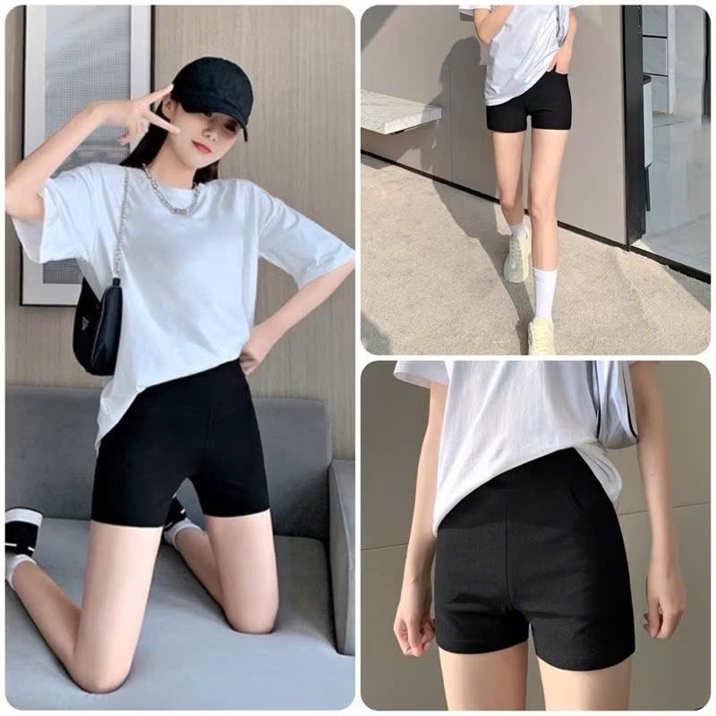 Quần Short Biker Nữ Dáng Ngắn Lưng Cao Tôn Dáng Chất Thun Dày Đẹp Co Giãn QS | BigBuy360 - bigbuy360.vn