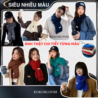 Khăn quàng cổ len, khăn choàng cổ trơn cho nam nữ mùa đông phong cách Hàn Quốc có ảnh thật