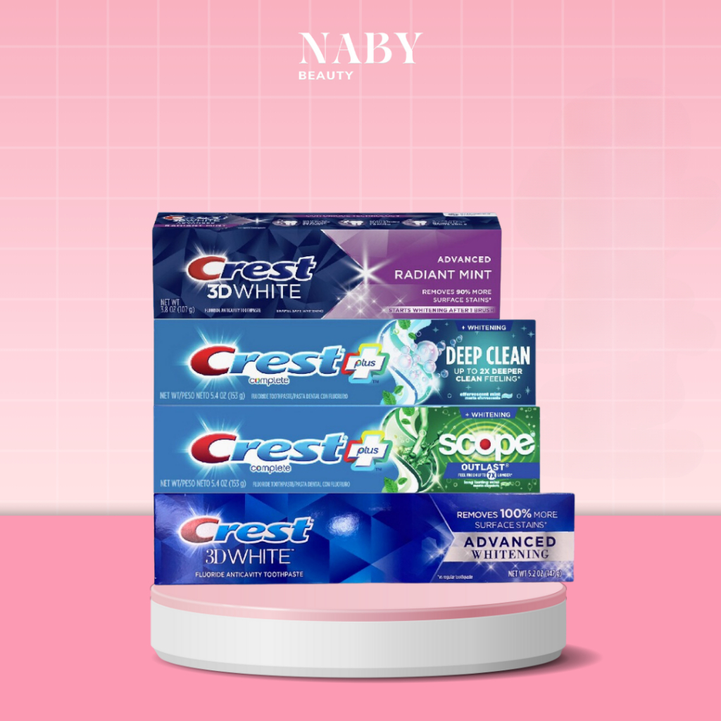 Kem Đánh Trắng Răng Crest 3D White Radiant Mint / Deep Clean/ Pro Health Advanced /Advanced Whitenin