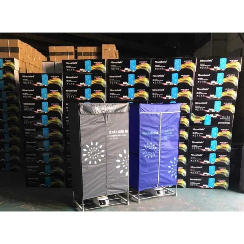 Tủ sấy quần áo Samsung Nineshield 1500w, Tủ máy sấy quần áo loại cơ và có điều khiển 2 tầng khung In