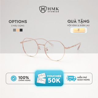  Gọng Kính Cận HMK Eyewear Dáng Đa Giác Chất Liệu Kim Loại Thanh Mảnh Thời Trang Nam Nữ  - KL5903 