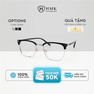  Gọng Kính Cận Nam Nửa Viền HMK Eyewear Chất Liệu Kim Loại Titan Sang Trọng Mạnh Mẽ - KL6610 