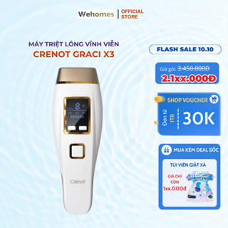 [2024] Máy triệt lông vĩnh viễn Crenot Graci X3 băng lạnh trẻ hóa da mini cầm tay nách vùng kín bikini chân IPL tại nhà