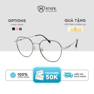 Gọng Kính Cận Chất Liệu Kim Loại HMK Eyewear Nam Nữ Form Đa Giác Thanh Mảnh Sang Trọng - KL66083