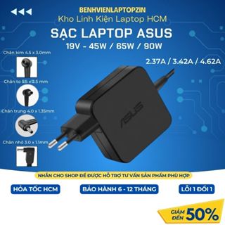 Sạc Laptop Asus, 19V/2.37A-45W, 3.42A-65W, 4.7A-90W, Sạc Máy Tính Asus, 3.0x1.1, 4.0x1.35, 4.5x3.0, 5.5x2.5 -BH 12 THÁNG