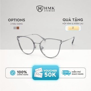 Gọng Kính Cận Mắt Mèo Dáng Cánh Tiên Tròn Thời Thượng Phong Cách Cá Tính, Form Kính To, Có Thể Lắp Cận - MM22056