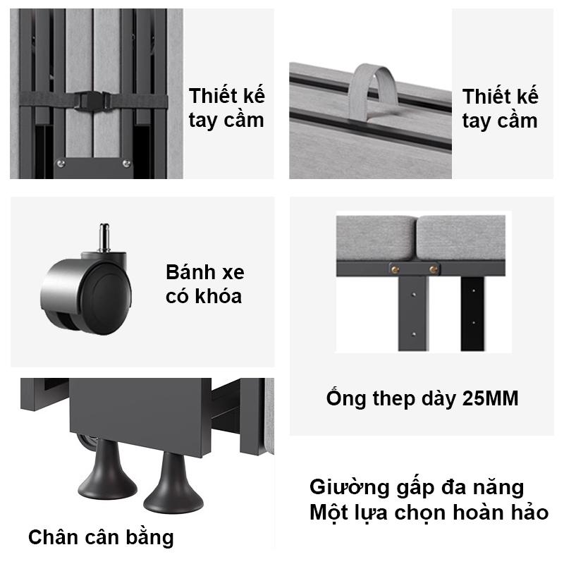ALVIN Giường Gấp Gọn giường gấp gọn văn phòng,giường xếp văn phòng với bánh xe | BigBuy360 - bigbuy360.vn