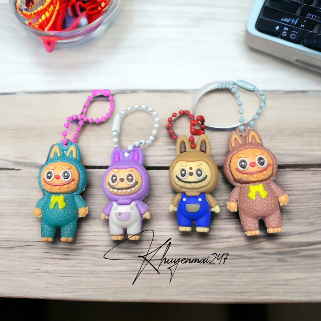 ♥Móc Khoá Labubu DÂY BI ♥  Móc Khoá Labubu Mini Trang Trí Dễ Thương, Móc Khoá Hoạt Hình Labubu Cute 
