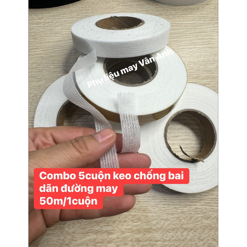 [Combo 5cuộn] Keo chống bai giãn vải ,chống giãn dường may