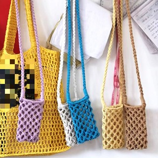 Túi Đựng Điện Thoại Đan Sợi Macrame Thủ Công