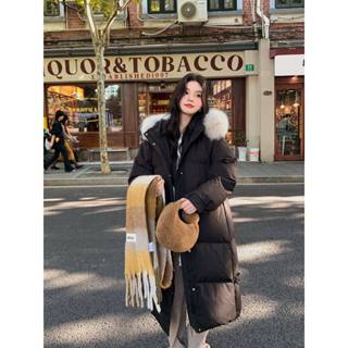 [Sẵn] Áo Khoác Phao Nữ Có Mũ Form Rộng Dáng Dài Qua Gối Dáng Dài Mũ Lông Áo Khoác Đại Hàn Nữ Đi Làm Đi Chơi AP062